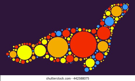Dichtung seal shape vector design by color point
