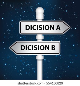 Dicision signpost design,clean vector
