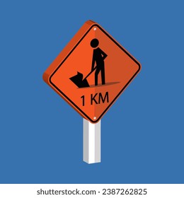 Dicke Roll-Up Sign 3d ilustración vectorial de forma