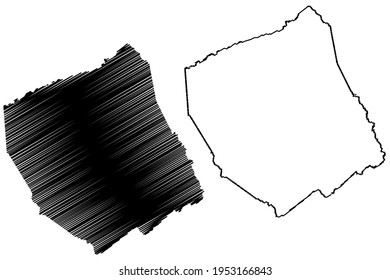 Dickenson County, Commonwealth of Virginia (U.S. county, United States of America) map vector illustration, scribble sketch Dickenson map