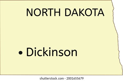 Lage in Dickinson auf der North Dakota State Map