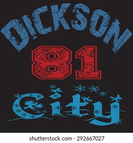 Dickson City, Vector Illustration