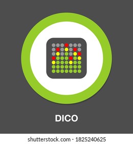 dico icon - Flat vector illustration