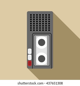 Dictaphone icon, flat style