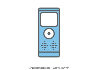Dictaphone Icon. Icon related to Communication. Suitable for web site design, app, user interfaces. Flat line icon style. Simple vector design editable