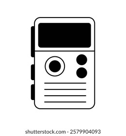 Dictaphone icon with white background vector stock illustration