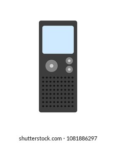 Dictaphone isolated on white background. Flat design. Vector illustration.