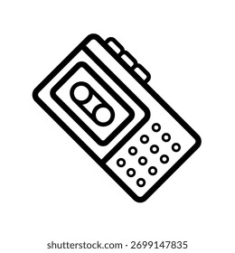 Dictáfono - icono de Vector de línea