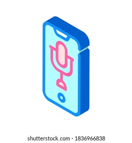 vector de icono isométrico dicaphone phone. señal de teléfono dictáfono. ilustración de símbolo aislado