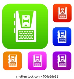 Dictaphone set icon in different colors isolated vector illustration. Premium collection