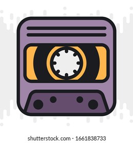 Icono de aplicación de dictáfono o grabador de voz para smartphone, tablet, laptop u otro dispositivo inteligente con interfaz móvil. Versión de color minimalista en fondo gris claro