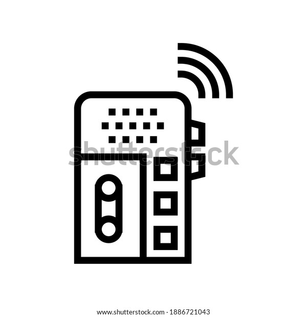 dictaphone, voice recorder gadget line icon\
vector. dictaphone, voice recorder gadget sign. isolated contour\
symbol black\
illustration