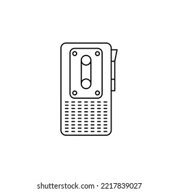 Dictaphone, voice recorder icon in line style icon, isolated on white background