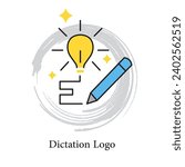 Dictation Icon - Dictation Logo for Educational books 