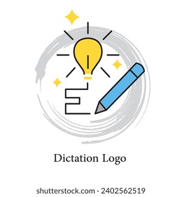 Dictation Icon - Dictation Logo for Educational books 