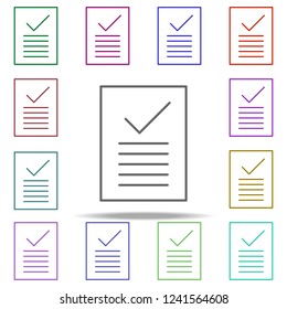dictation test icon. Elements of education in multi color style icons. Simple icon for websites, web design, mobile app, info graphics