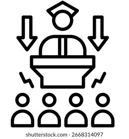 Dictatorship, Absolute Ruler Icon symbol