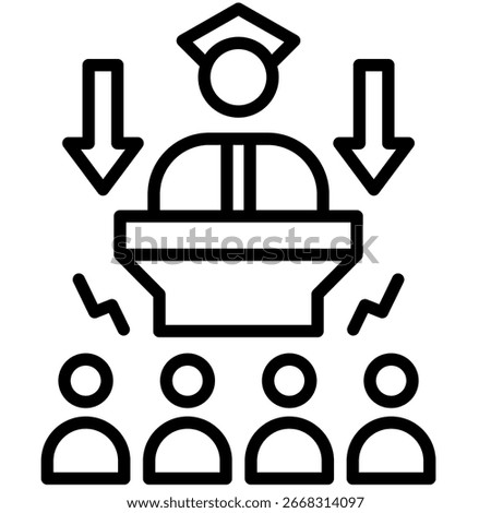 Dictatorship, Absolute Ruler Icon symbol