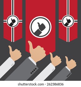 Dictatorship of the Like. Conceptual illustration suitable for advertising and promotion