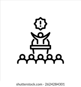 dictatorship outline icon. figure  line art illustration.