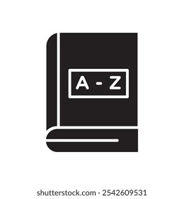 Dictionaries icon black and white vector sign