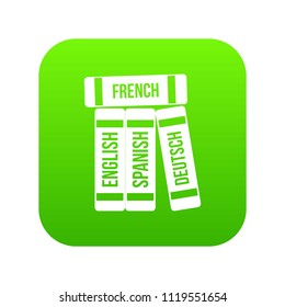 Dictionaries icon digital green for any design isolated on white vector illustration