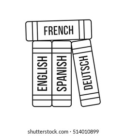 Dictionaries icon in outline style on a white background vector illustration