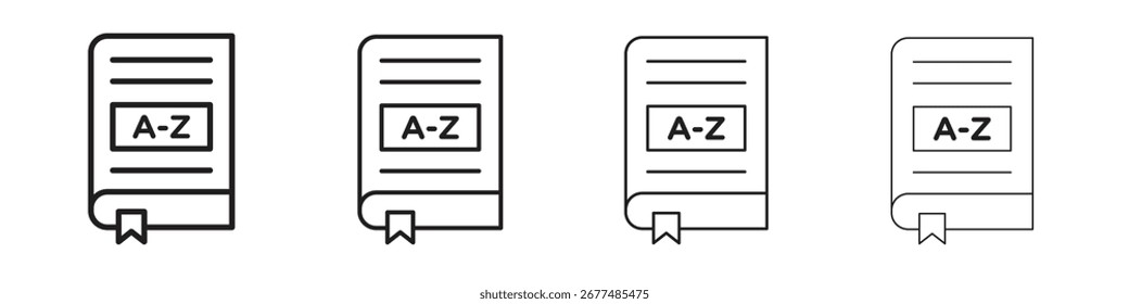 Dictionaries icon outline vector pack. Best for web, mobile, ui