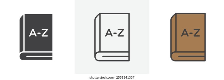Dictionaries icon pack. Vector illustration. EPS10