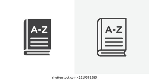 Dictionaries icon. solid filled and stroke thin line style eps 10