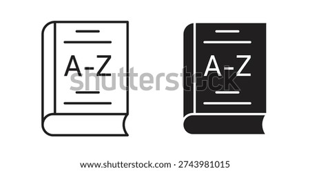 Dictionaries icon symbol vector graphic designs on white. Best for ui Design