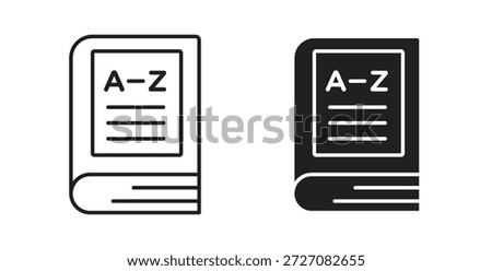 Dictionaries icons set. Simple line vector illustration