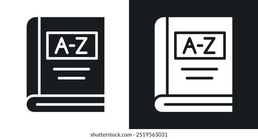 Dictionariesline vector icon set in solid and outline style.