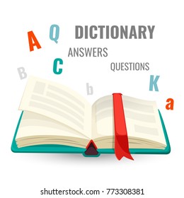 Dictionary with all answers to questions promo emblem