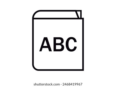 Dictionary black icon with abc cover