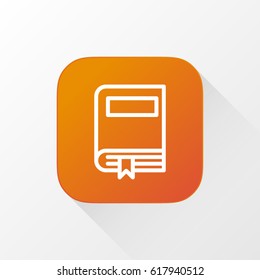 Dictionary, book application for mobile phone. Line flat vector icon, button and website design. Illustration isolated on white background. EPS 10 design, logo, app, infographic.