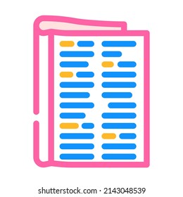 dictionary book color icon vector. dictionary book sign. isolated symbol illustration