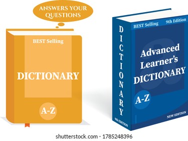 Dictionary book cover icon design