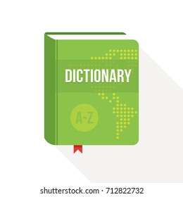 Dictionary book cover icon design. Flat style Vector illustration