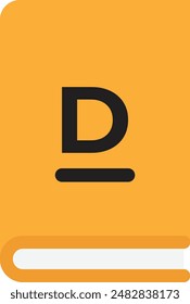 Dictionary Book Education Icon Vector Flat Illustration