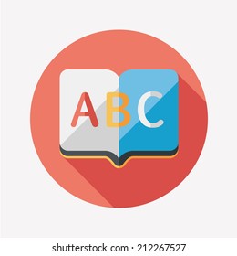 Dictionary book flat icon with long shadow,eps10