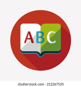 Dictionary book flat icon with long shadow,eps10