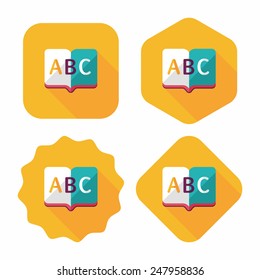 Dictionary book flat icon with long shadow,eps10