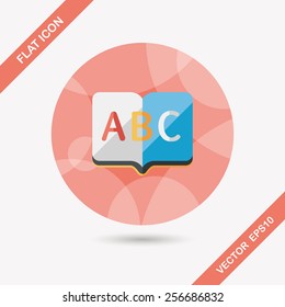 Dictionary book flat icon with long shadow,eps10