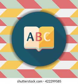 Dictionary book flat icon with long shadow,eps10