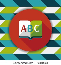 Dictionary book flat icon with long shadow,eps10