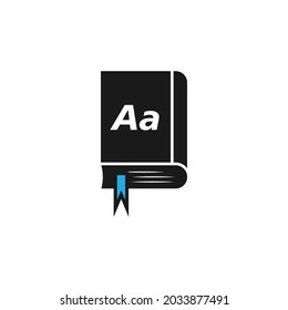 Plantilla de ilustración de diseño de icono de libro de diccionario
