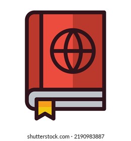 dictionary book icon illustration design