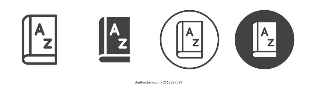 Dictionary book icon Vector logo outline