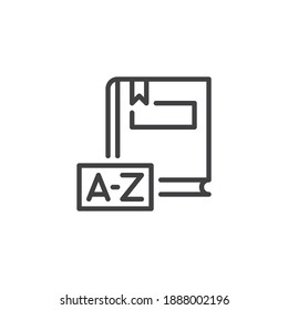 Dictionary book line icon. linear style sign for mobile concept and web design. dictionary book outline vector icon. Symbol, logo illustration. Vector graphics